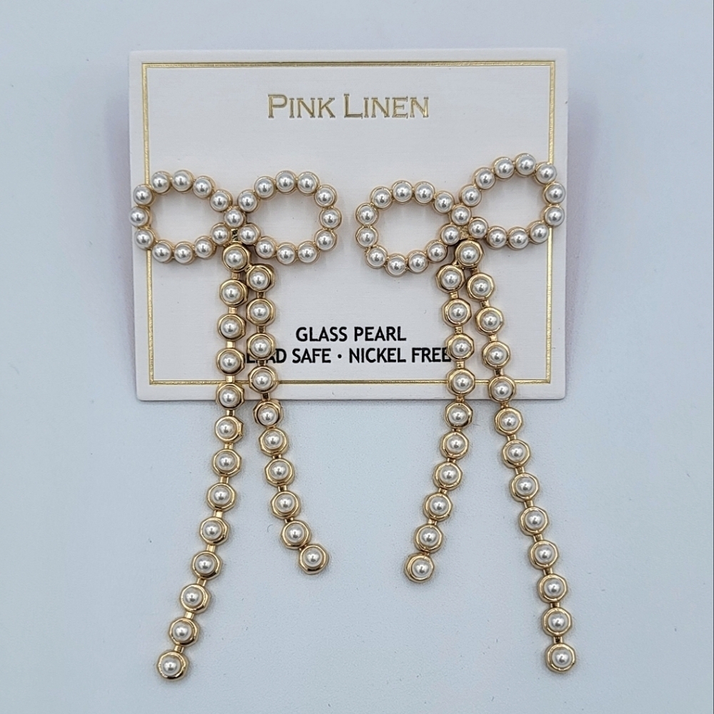 Pearl Bow Earrings NWT #2382